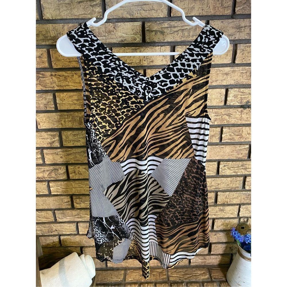 Lynn Ritchie Silver Jungle Print Tank Top‎ - Picture 2 of 5